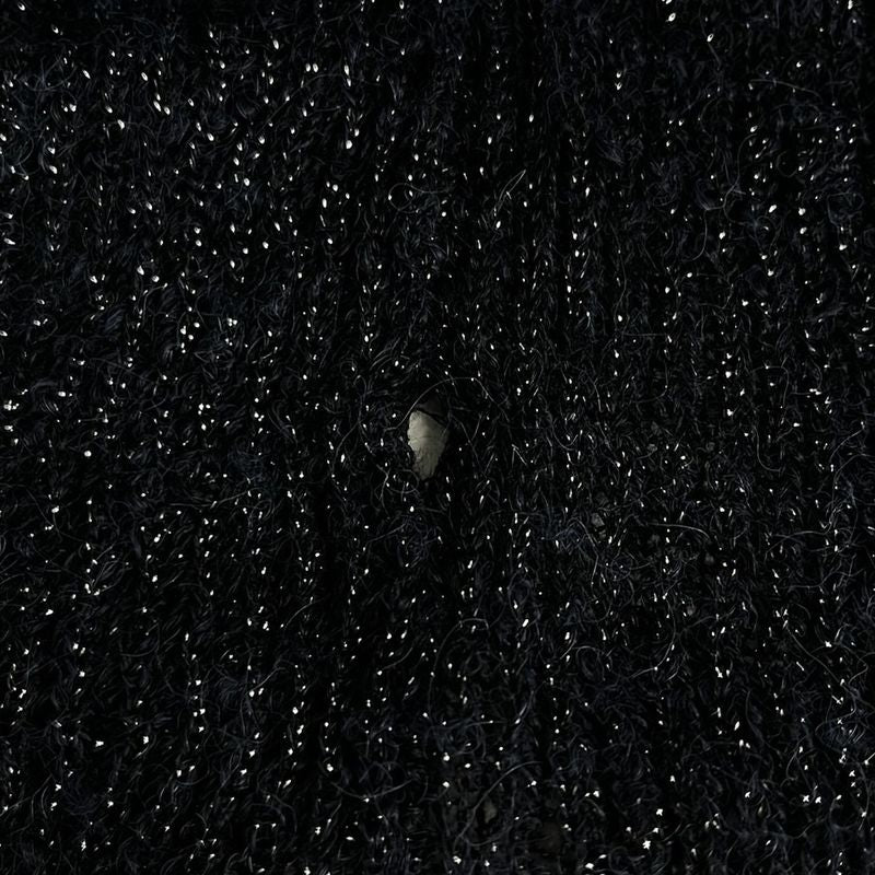 Chanel Women's Long Sleeve Sweater - Black X White X Dark Gray High Neck Lamé