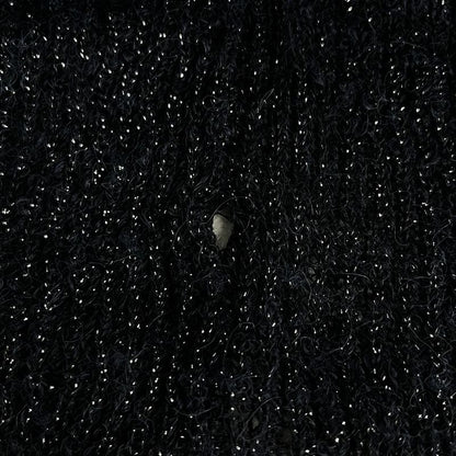 Chanel Women's Long Sleeve Sweater - Black X White X Dark Gray High Neck Lamé