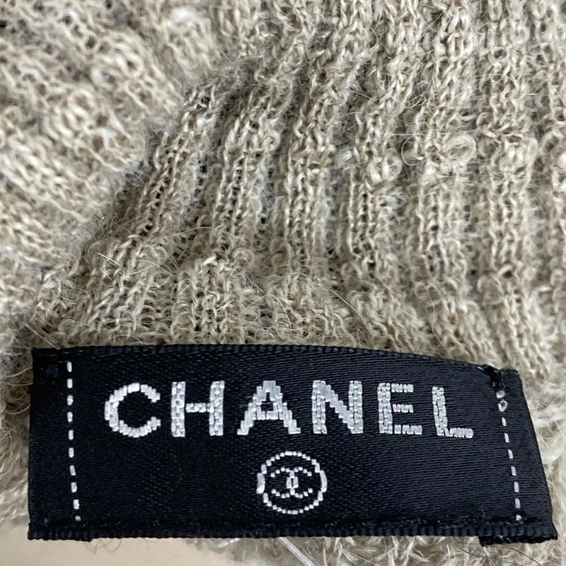 Chanel Women's Long Sleeve Sweater - Black X White X Dark Gray High Neck Lamé