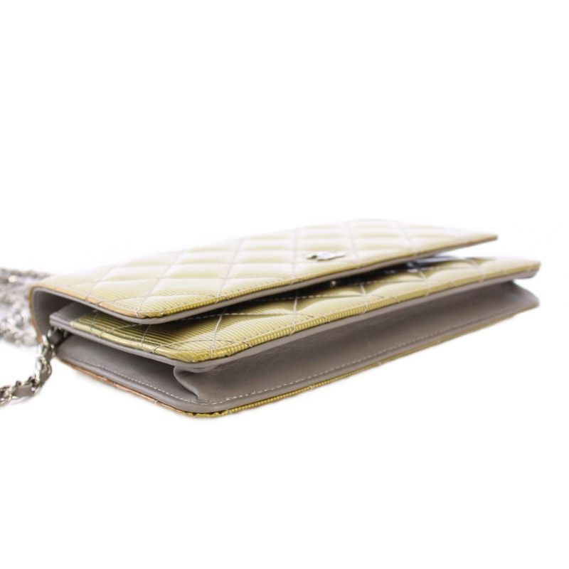 Chanel Matelasse Chain Wallet Shoulder Bag Coco Mark Gold Color No 17 KH • OH