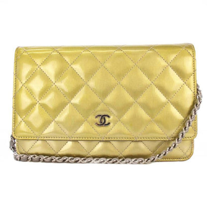 Chanel Matelasse Chain Wallet Shoulder Bag Coco Mark Gold Color No 17 KH • OH