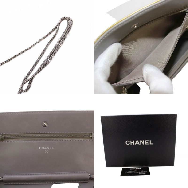Chanel Matelasse Chain Wallet Shoulder Bag Coco Mark Gold Color No 17 KH • OH