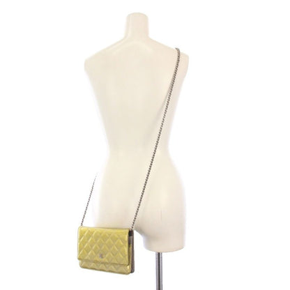 Chanel Matelasse Chain Wallet Shoulder Bag Coco Mark Gold Color No 17 KH • OH