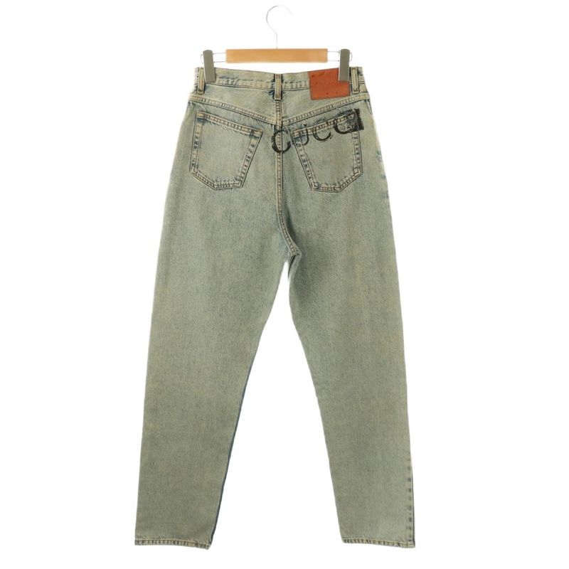 Gucci ×MLB 23 Years NY Yankees Patch Denim Jeans Logo 25 Light Blue CX • OS