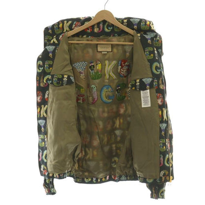 Gucci Yuko Higuchi Animal Logo Jacket Hood Parka 44 Black Multicolor 672644 AQ