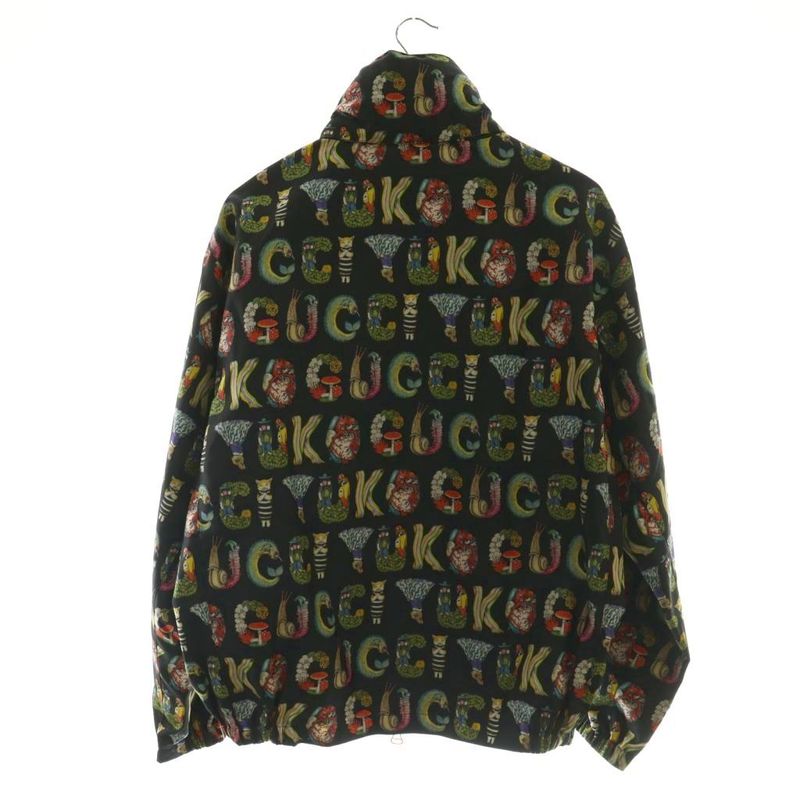 Gucci Yuko Higuchi Animal Logo Jacket Hood Parka 44 Black Multicolor 672644 AQ
