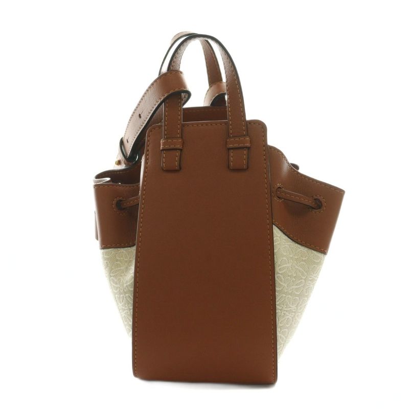 Loewe Hammock MINI Anagram Jacquard Leather Bag Hand Shoulder 2WAY Brown AQ •
