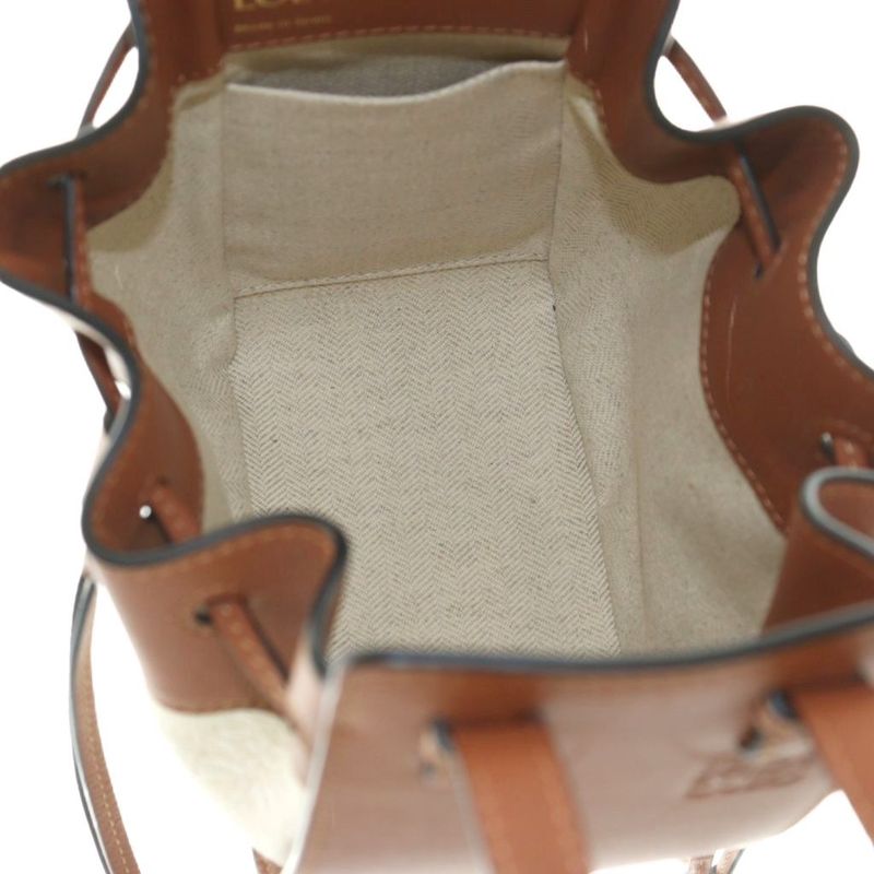 Loewe Hammock MINI Anagram Jacquard Leather Bag Hand Shoulder 2WAY Brown AQ •