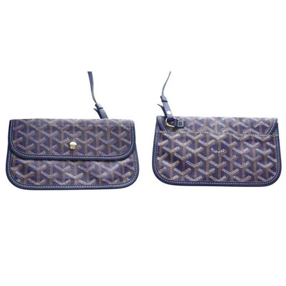 Goyard Saint Louis PM Bag Tote With Pouch Blue Brown AQ • OS