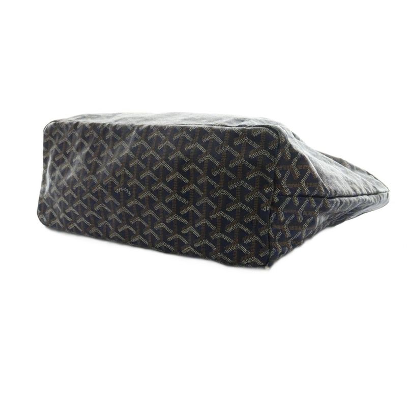 Goyard Saint Louis PM Bag Tote With Pouch Blue Brown AQ • OS