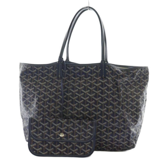 Goyard Saint Louis PM Bag Tote With Pouch Blue Brown AQ • OS