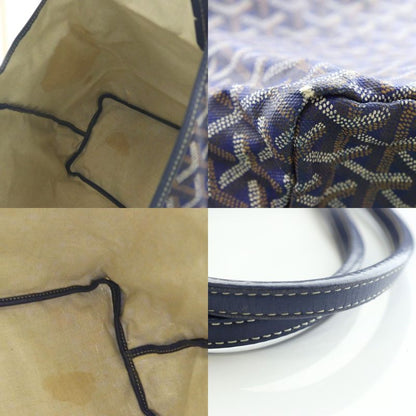 Goyard Saint Louis PM Bag Tote With Pouch Blue Brown AQ • OS