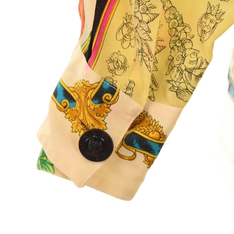 Gianni Versace Gianni Versace Silk Shirt Blouse Long Sleeve All Over Pattern 38