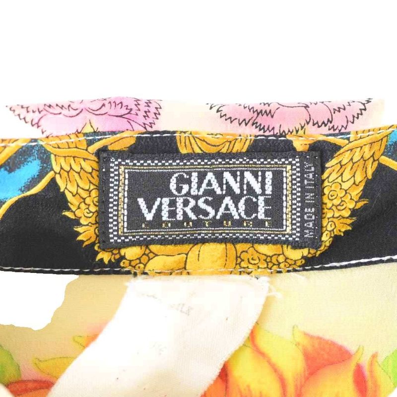 Gianni Versace Gianni Versace Silk Shirt Blouse Long Sleeve All Over Pattern 38