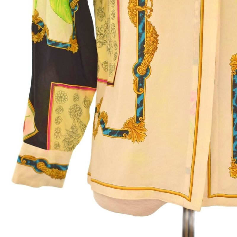 Gianni Versace Gianni Versace Silk Shirt Blouse Long Sleeve All Over Pattern 38