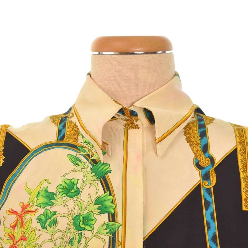 Gianni Versace Gianni Versace Silk Shirt Blouse Long Sleeve All Over Pattern 38