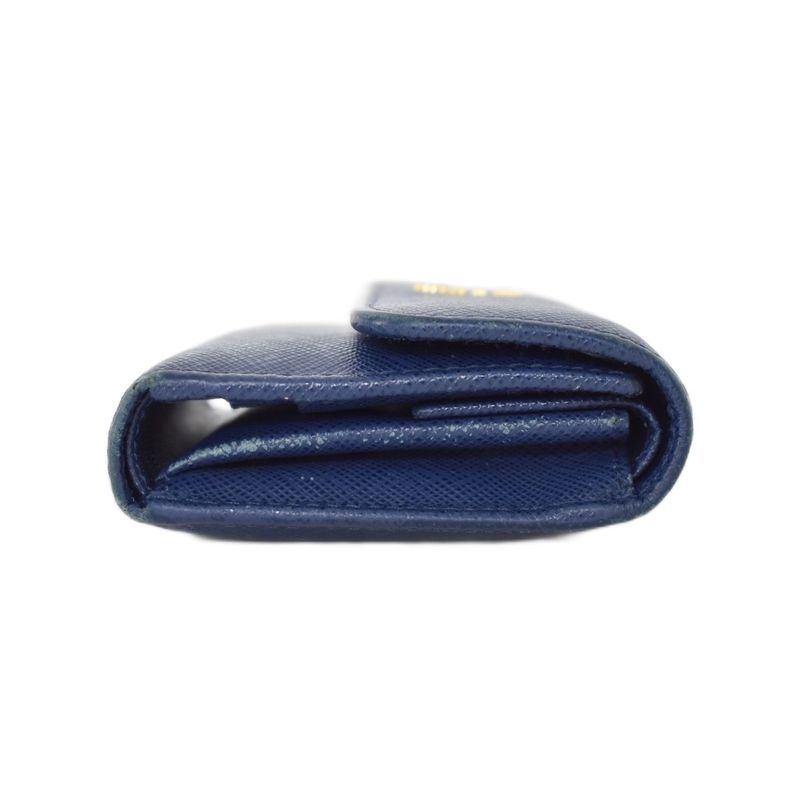 Prada Tri-fold Wallet Saffiano Leather Blue