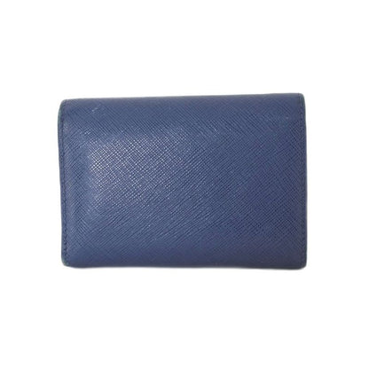 Prada Tri-fold Wallet Saffiano Leather Blue