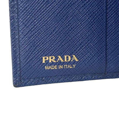 Prada Tri-fold Wallet Saffiano Leather Blue