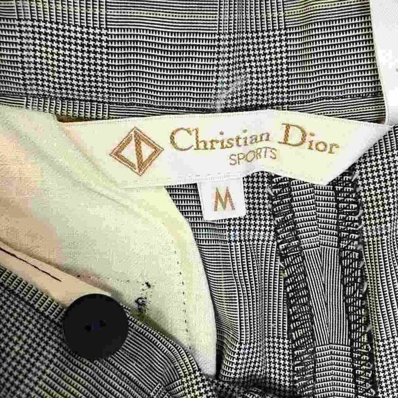 Christian Dior Sports Slacks Tuck Pants Check M Gray