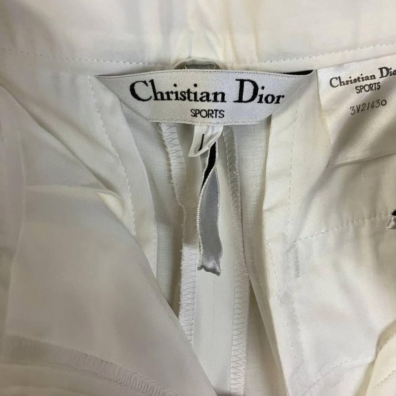 Christian Dior Sports Tuck Pants Tapered Pants L Ivory