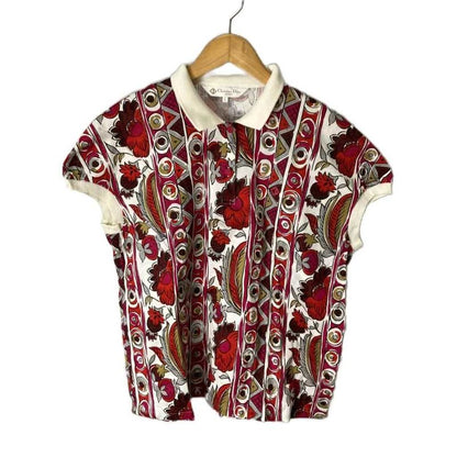Christian Dior Sports Allover Pattern Polo Shirt Short Sleeve Floral Pattern L
