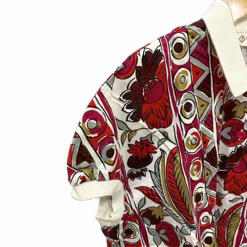 Christian Dior Sports Allover Pattern Polo Shirt Short Sleeve Floral Pattern L