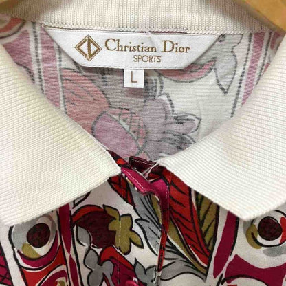 Christian Dior Sports Allover Pattern Polo Shirt Short Sleeve Floral Pattern L