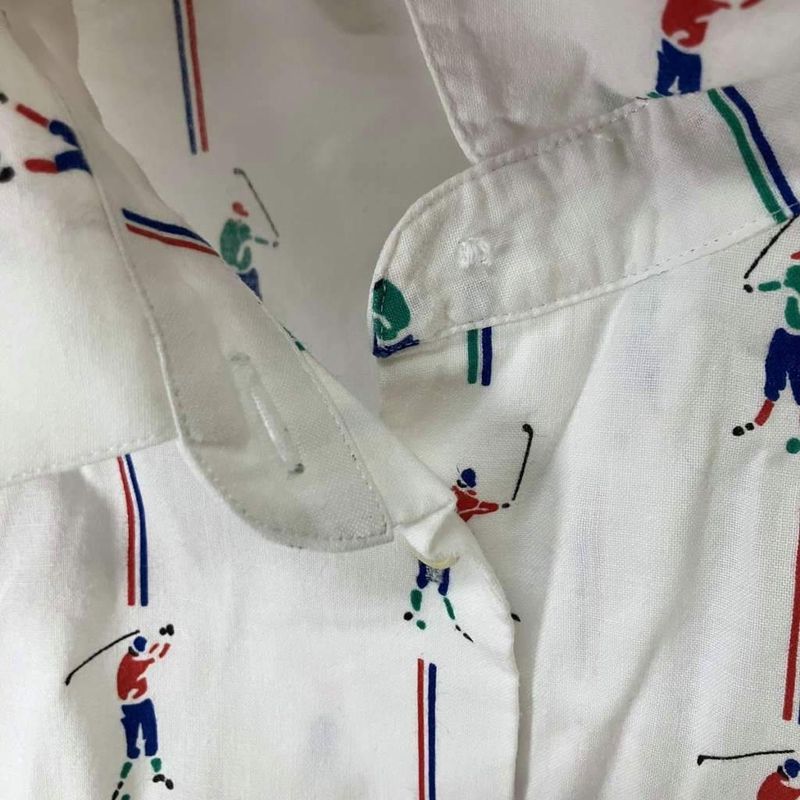 Christian Dior Sports Golf Pattern Shirt Short Sleeve Pullover L White
