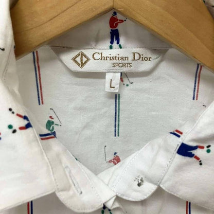 Christian Dior Sports Golf Pattern Shirt Short Sleeve Pullover L White