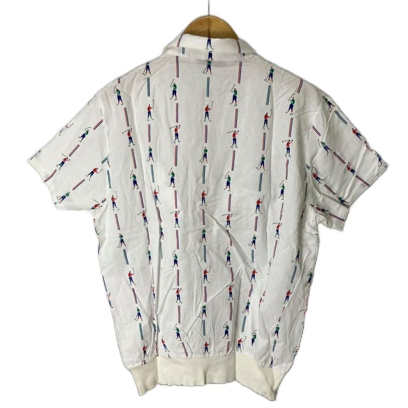 Christian Dior Sports Golf Pattern Shirt Short Sleeve Pullover L White