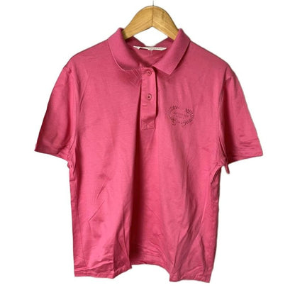 Christian Dior Sports Polo Shirt Short Sleeve Logo Embroidery M Pink