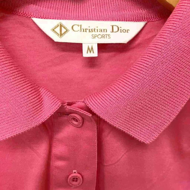 Christian Dior Sports Polo Shirt Short Sleeve Logo Embroidery M Pink