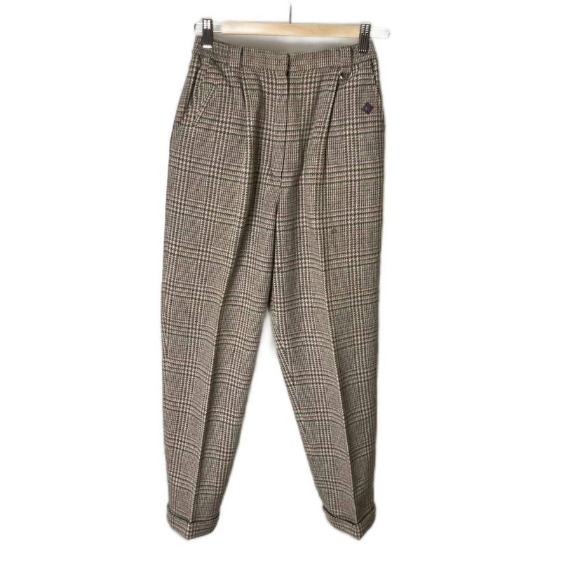Christian Dior Sports Wool Slacks Tuck Pants Check M Gray
