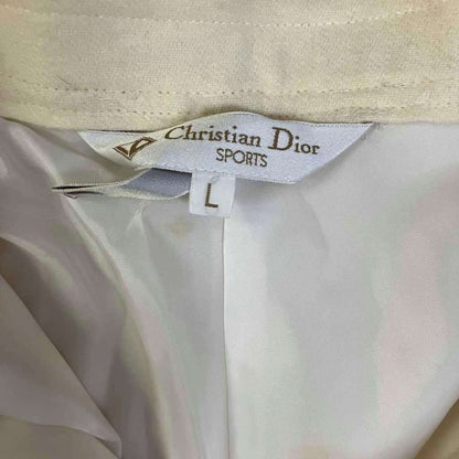 Christian Dior Sports Wool Slacks Tuck Pants L Ivory