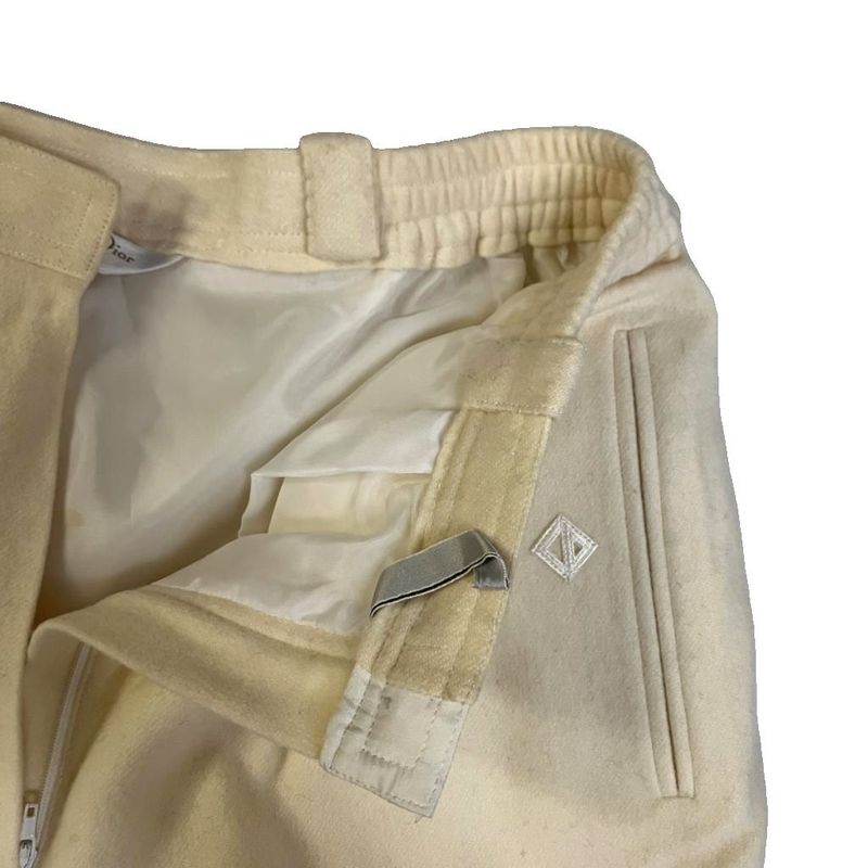 Christian Dior Sports Wool Slacks Tuck Pants L Ivory