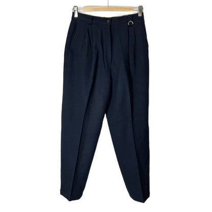 Christian Dior Sports Wool Slacks Tuck Pants Logo Embroidery L Navy