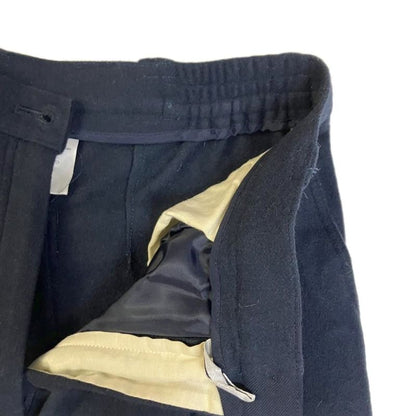 Christian Dior Sports Wool Slacks Tuck Pants Logo Embroidery L Navy