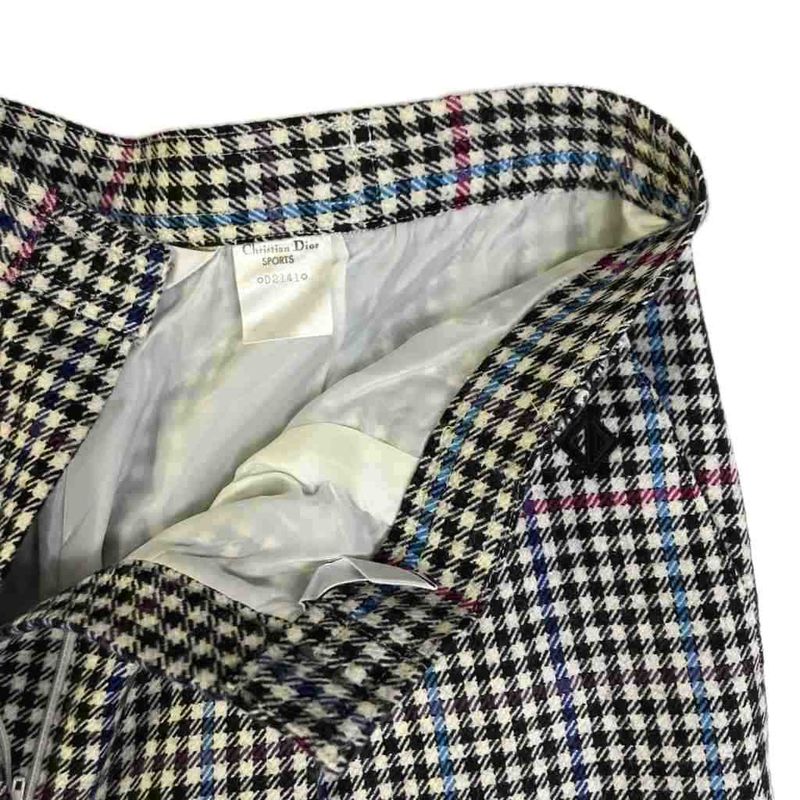Christian Dior Sports Wool Slacks Tuck Pants Wool M Black White