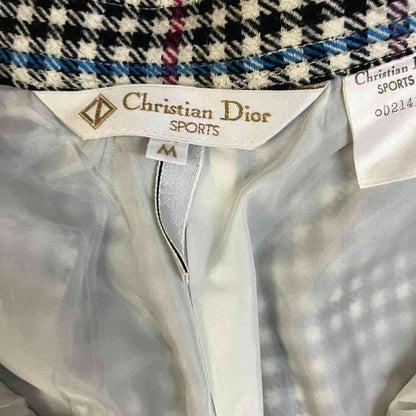Christian Dior Sports Wool Slacks Tuck Pants Wool M Black White