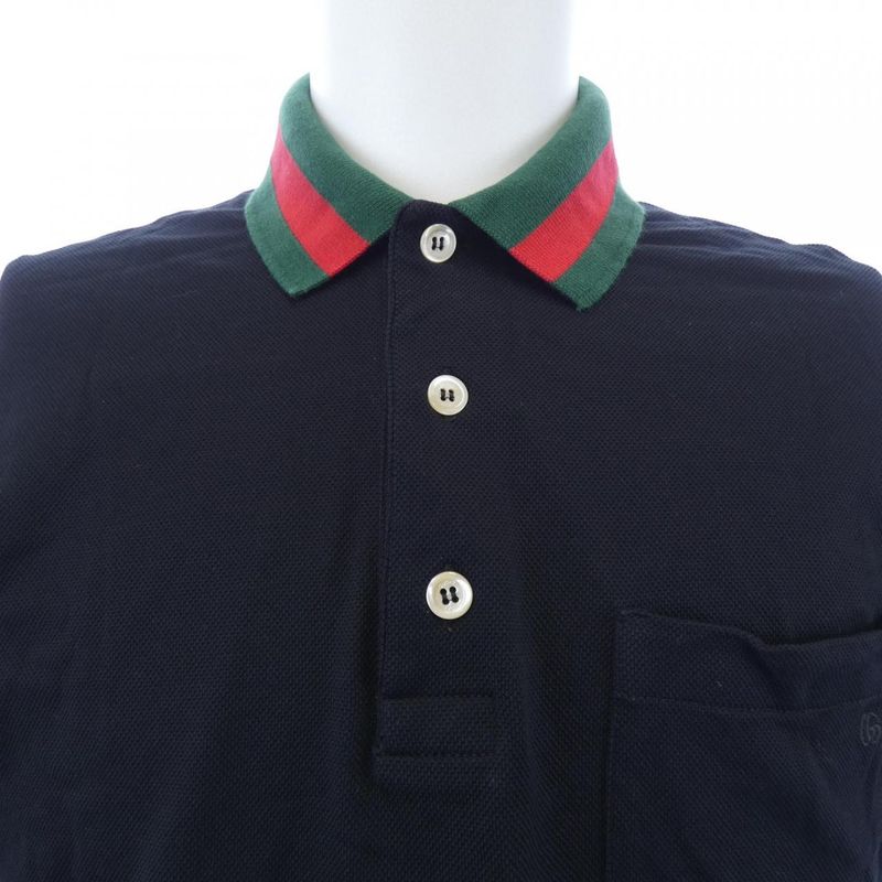 Gucci Web Striped Collar Cotton Piqué Polo Shirt 701735 Xjelj Polo Shirt