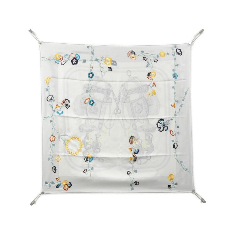 Hermes Brides DE GALA Fleuries Carre Precieux 501266s Scarf