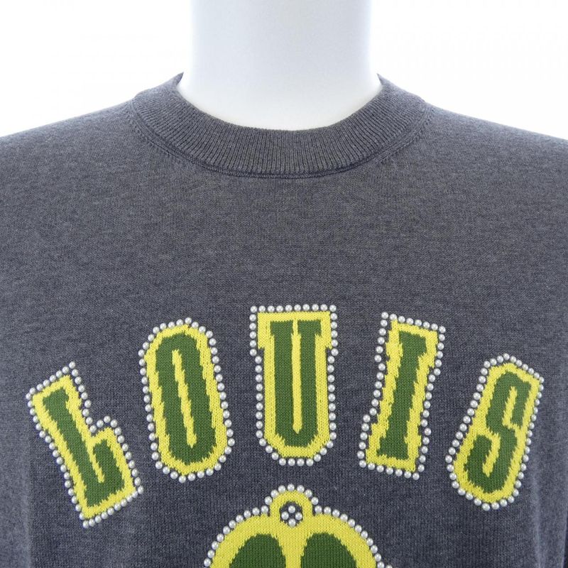 Louis Vuitton Embellished Short Sleeve Cotton Crew Neck Hsn15waur Knit