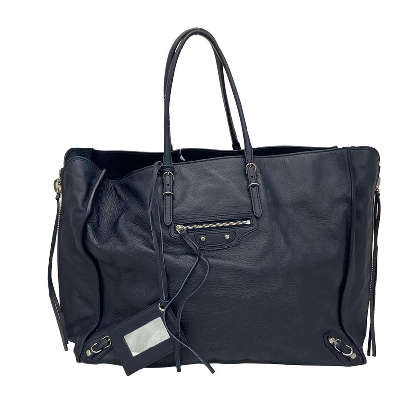 Balenciaga Tote Bag Paper A4 357331 Dark Navy Leather