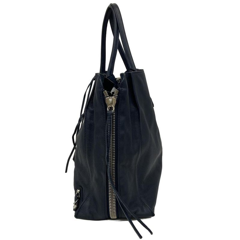 Balenciaga Tote Bag Paper A4 357331 Dark Navy Leather