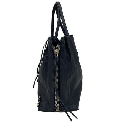 Balenciaga Tote Bag Paper A4 357331 Dark Navy Leather