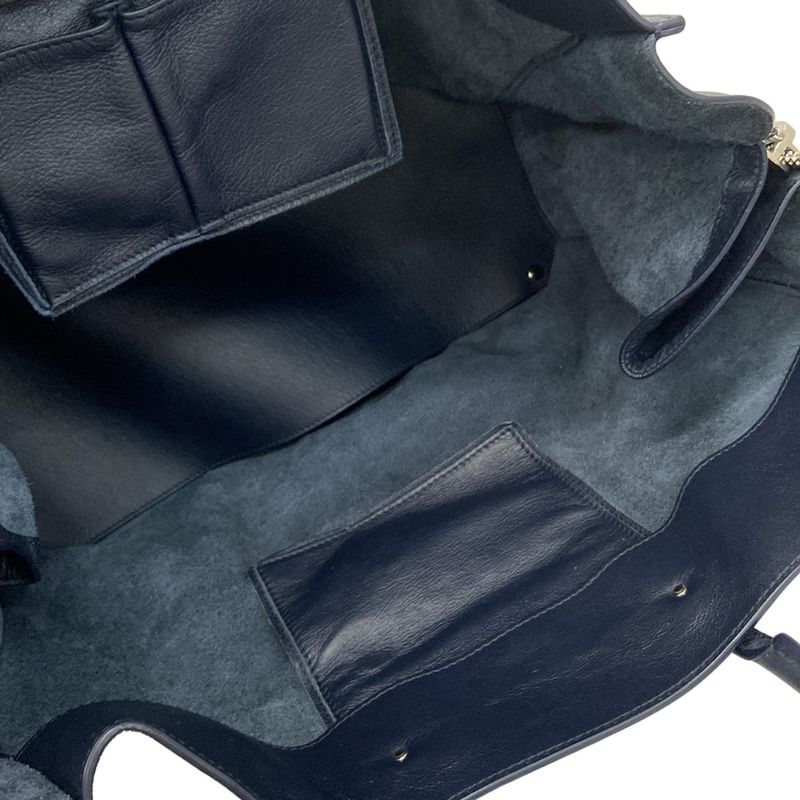 Balenciaga Tote Bag Paper A4 357331 Dark Navy Leather