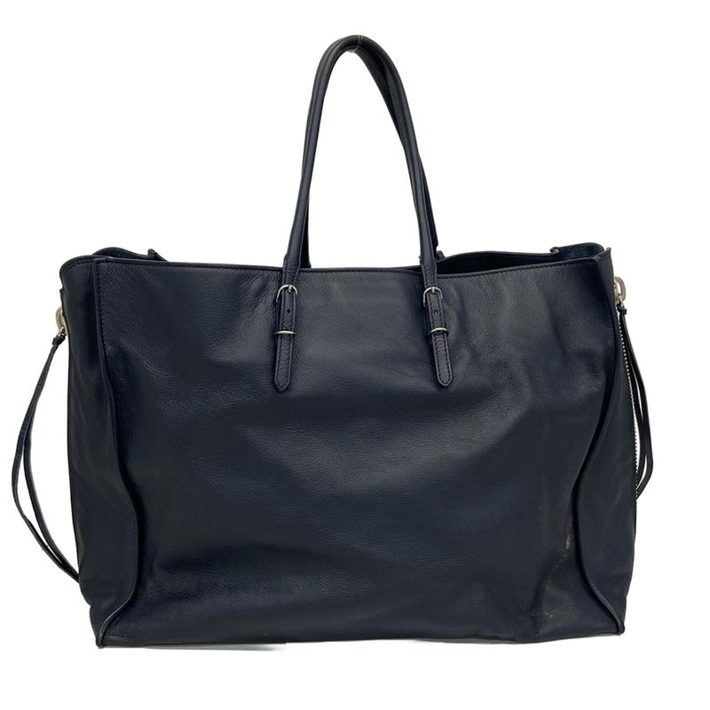 Balenciaga Tote Bag Paper A4 357331 Dark Navy Leather