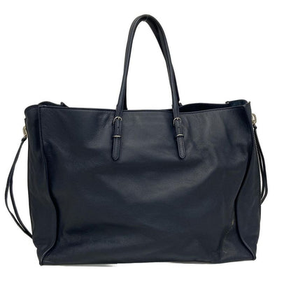 Balenciaga Tote Bag Paper A4 357331 Dark Navy Leather