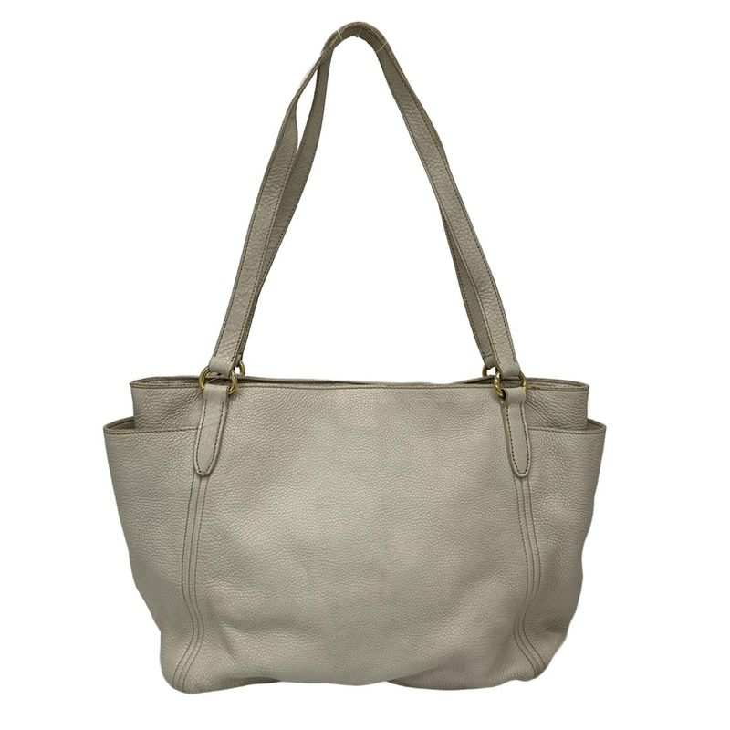 Prada Tote Bag - Ivory Leather Tag Leather